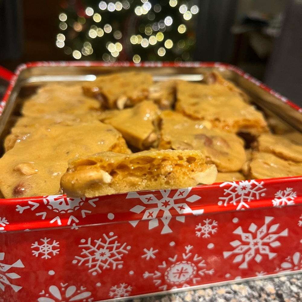 Homemade, buttery pecan brittle.  Made to order. 

Located in Horner, WV.